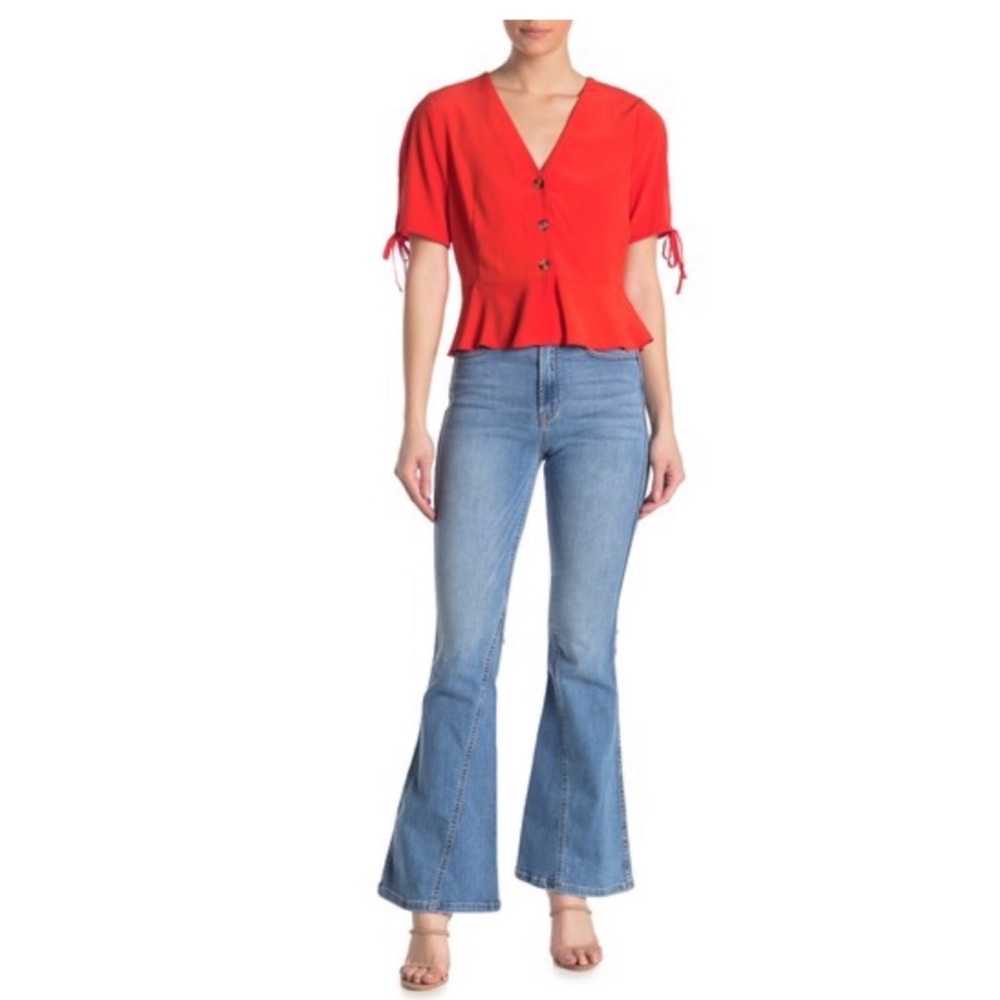 Sneak Peek High Rise Seamed Flare Leg Jean